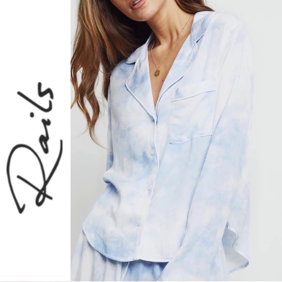 RAILS Kellen Tie Dye Pajama Top S Long Sleeve Button Front Small - Picture 2 of 15